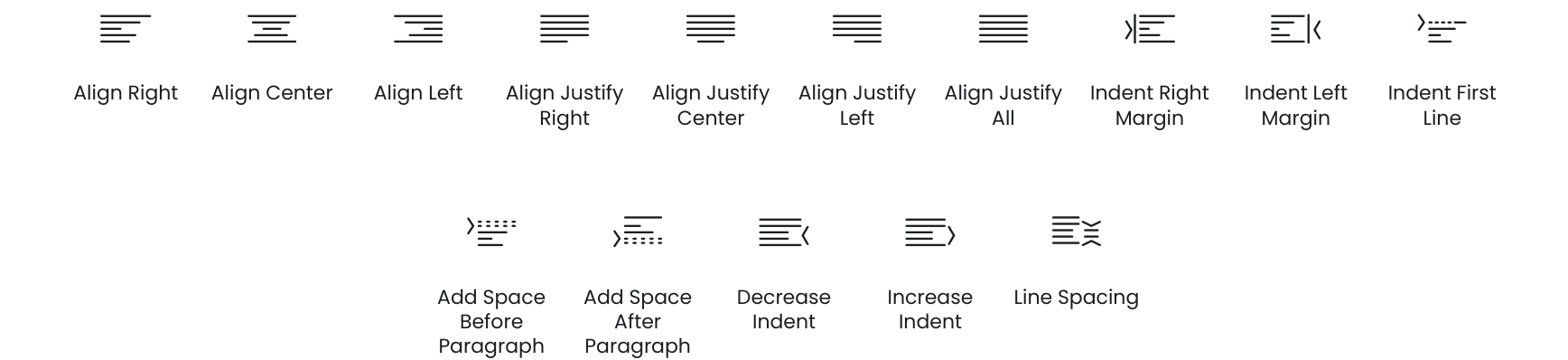 Alignment icons