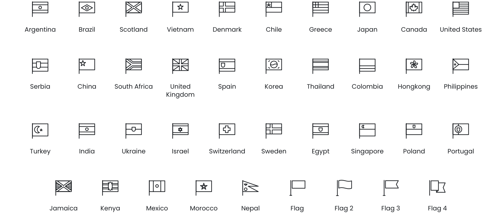 Flags icons