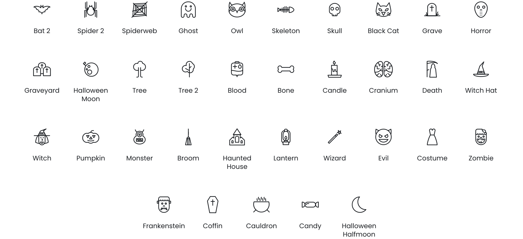 Halloween icons