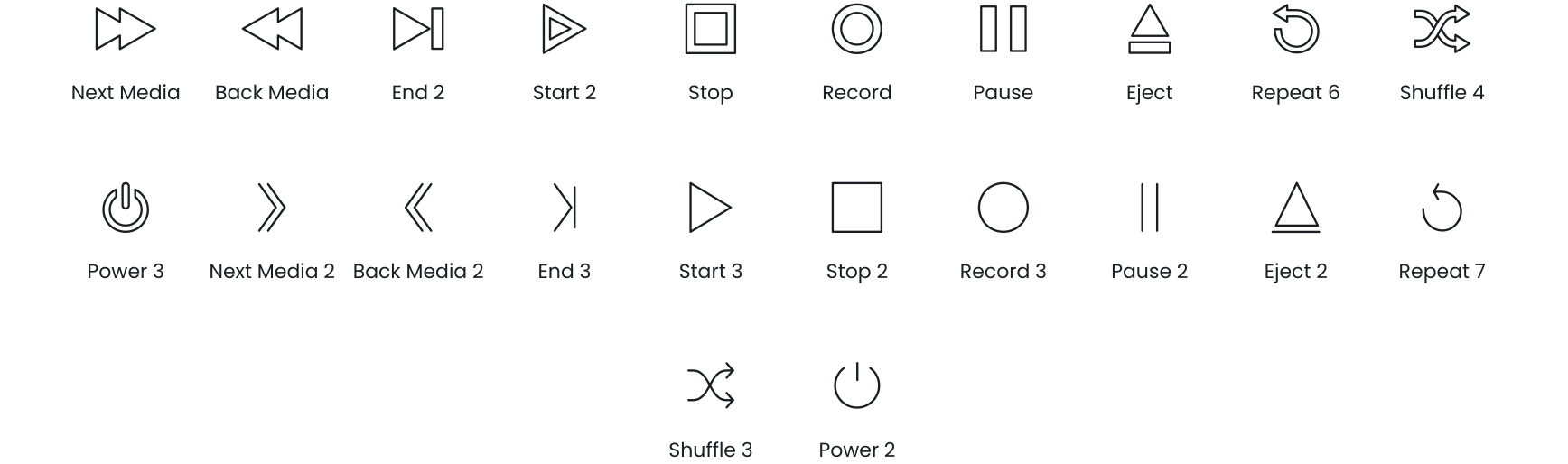 Media Control icons