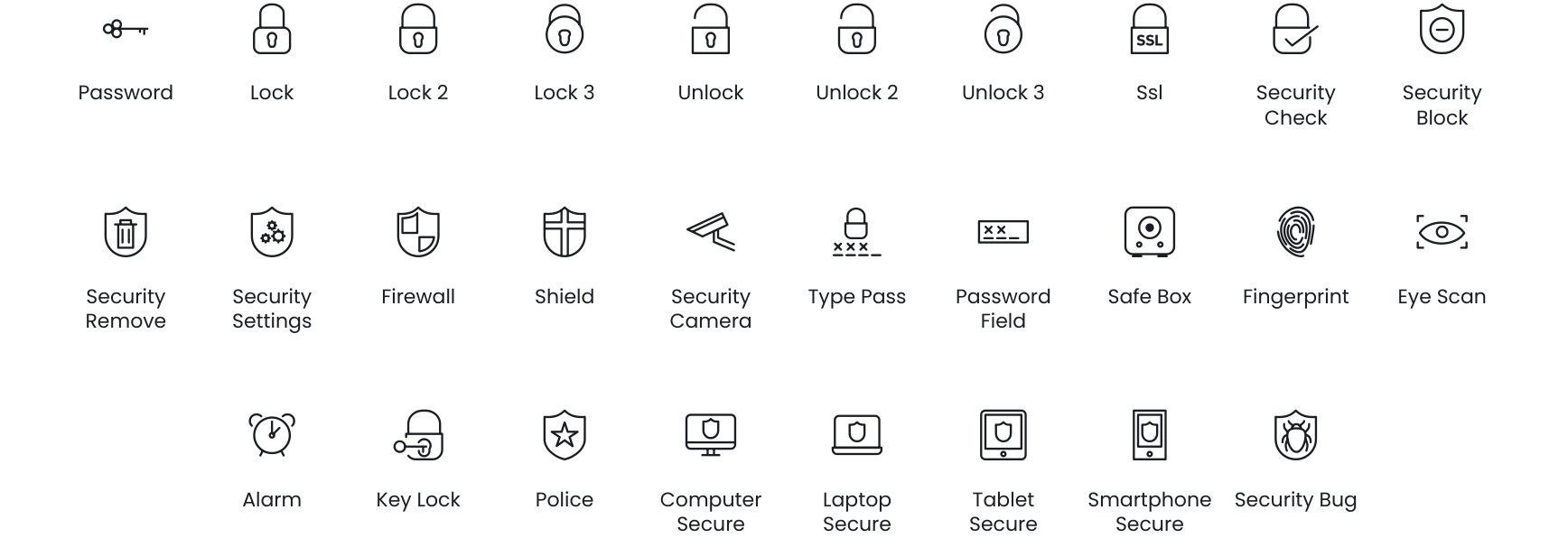 Security icons