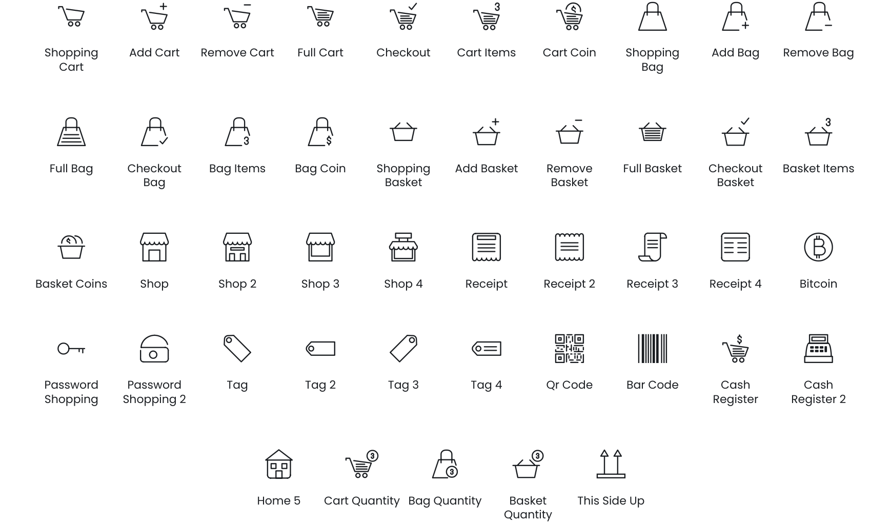 Shopping & E-commerce icons