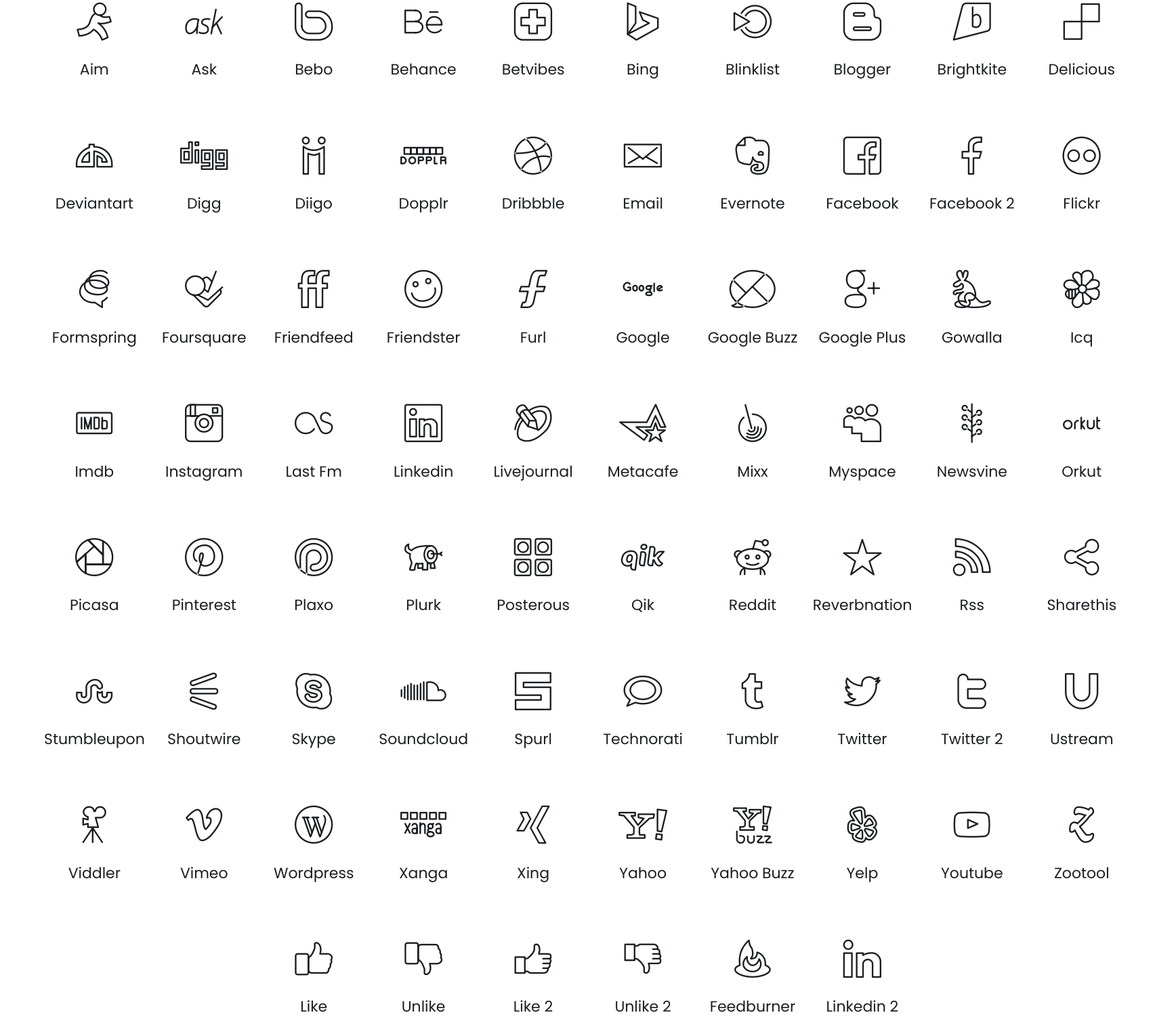 Social Media icons