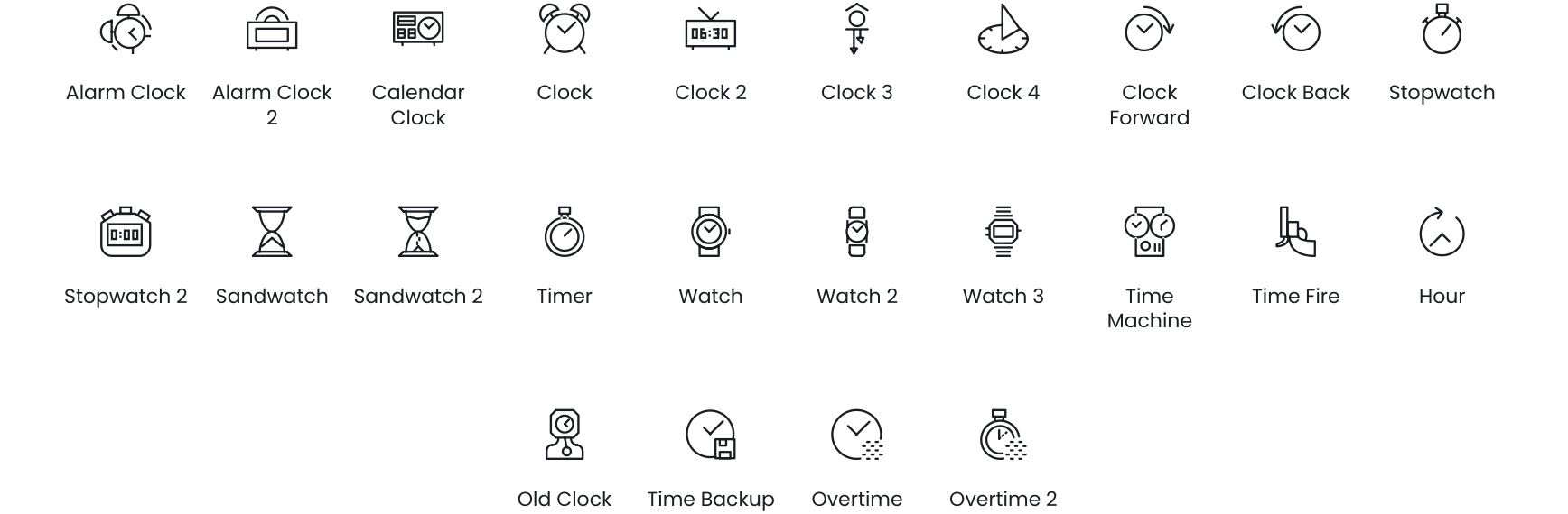 Time icons