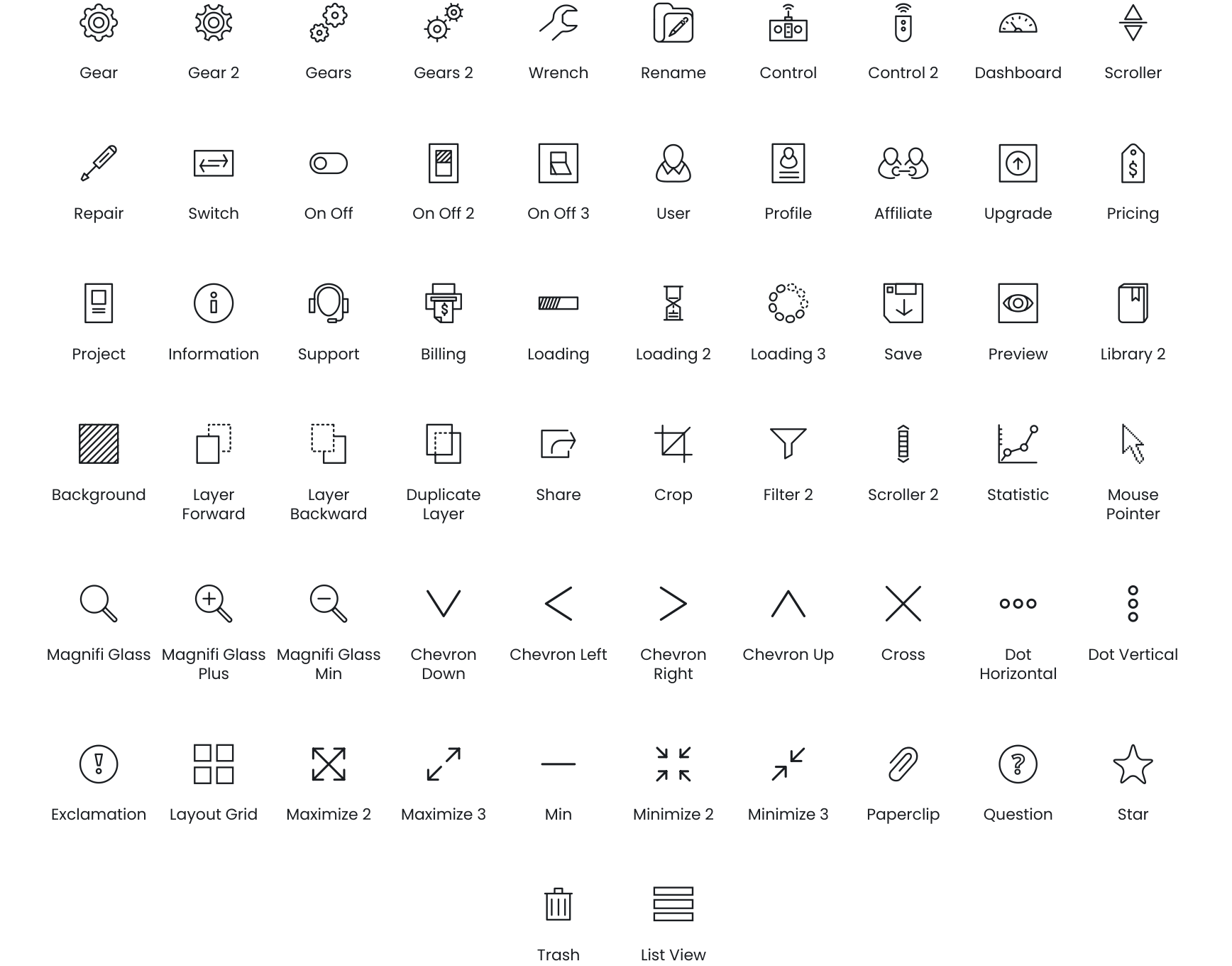 User Interface icons