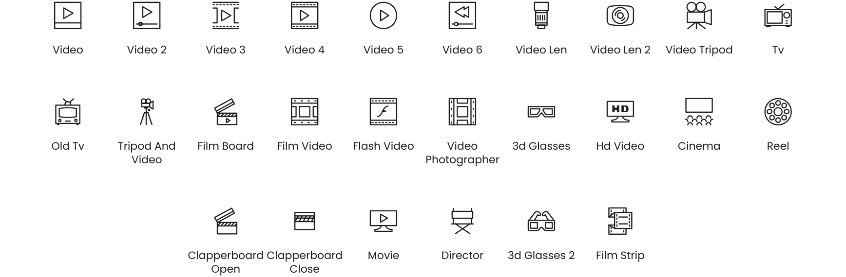 Videos icons