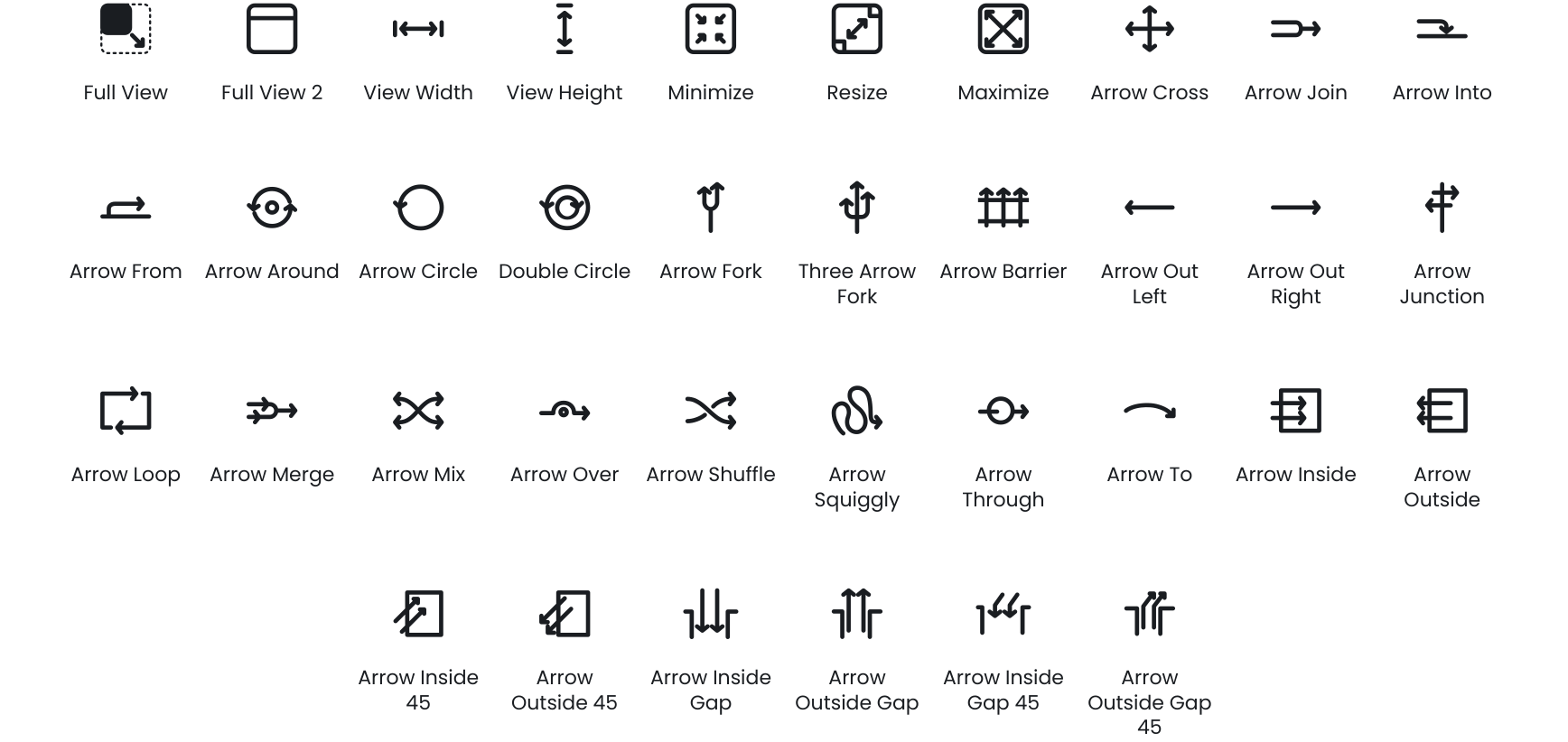 Arrow view icons