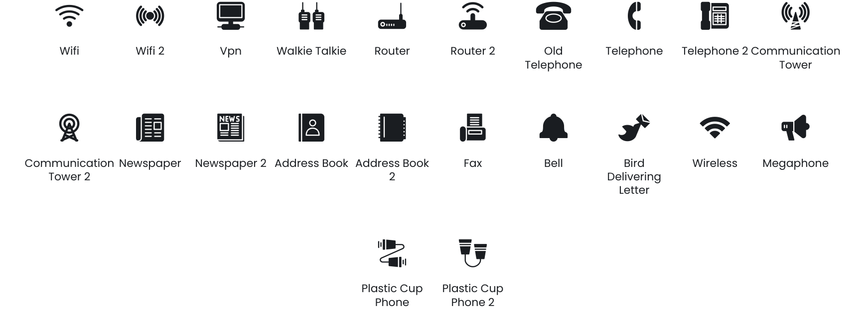 Communications & Network icons