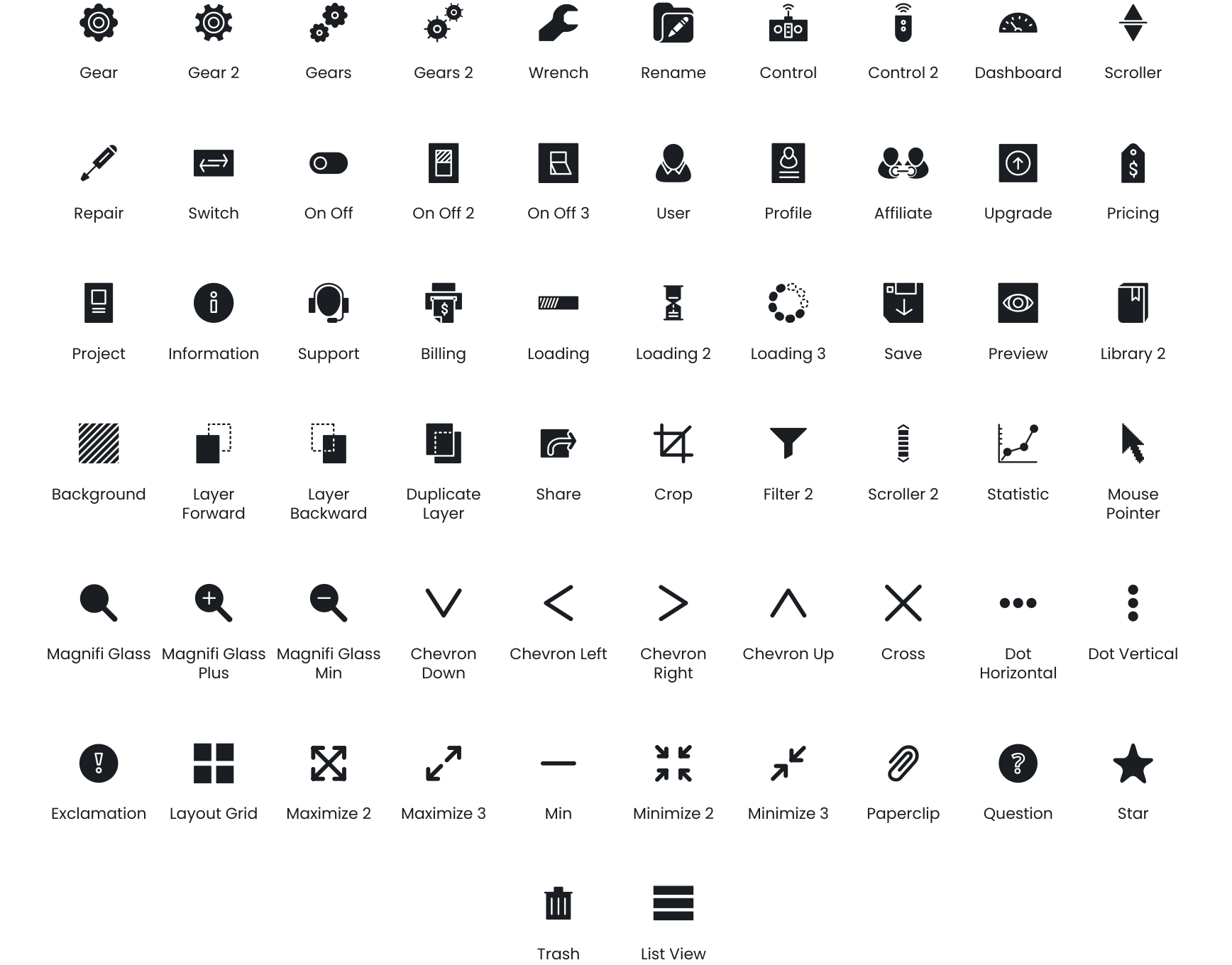 User Interface icons