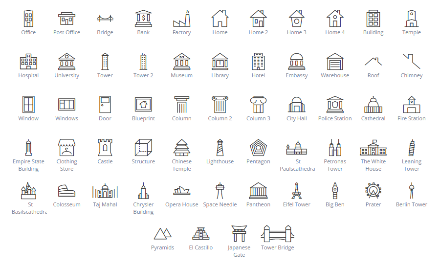 Buildings & Landmarks icons