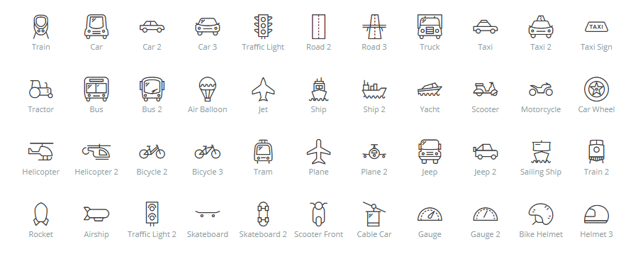 Transportations icons