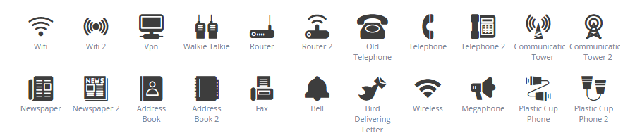 Communications & Network icons