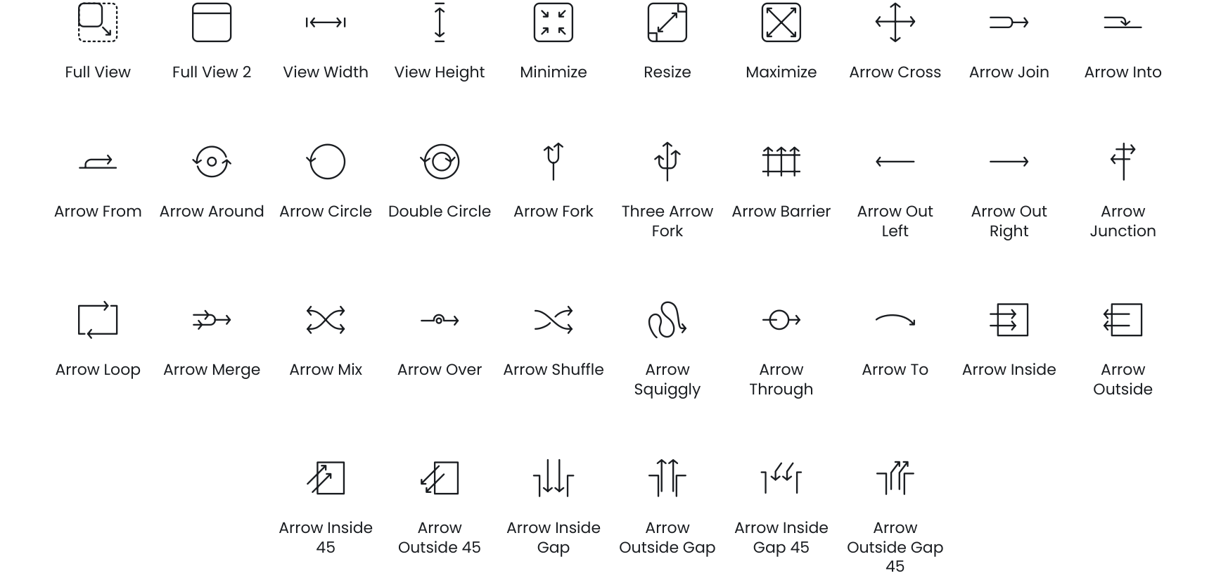 Arrow view icons