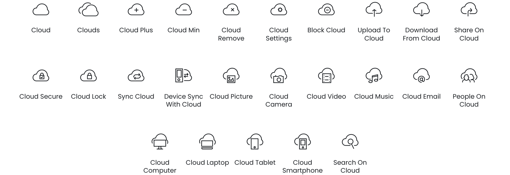 Cloud icons