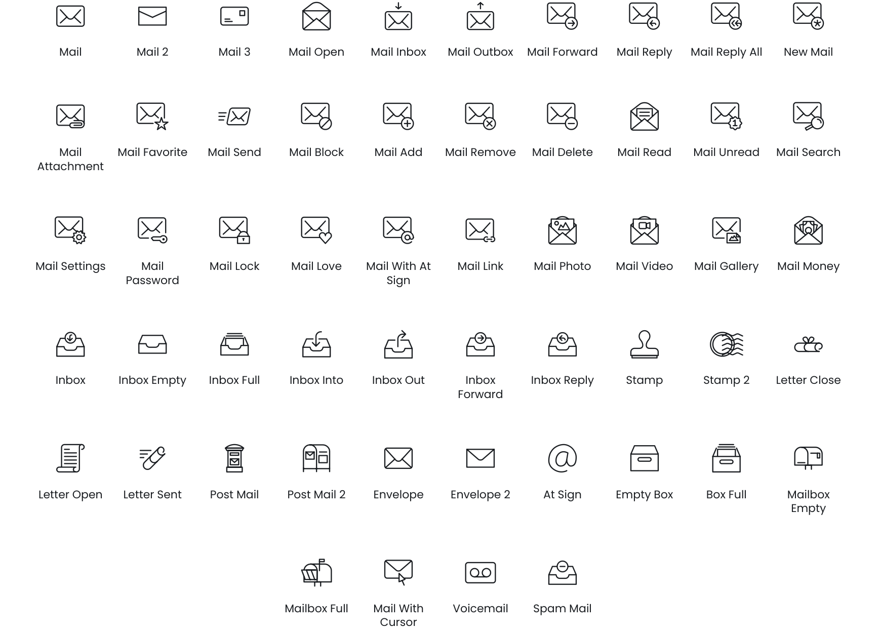 Emails icons