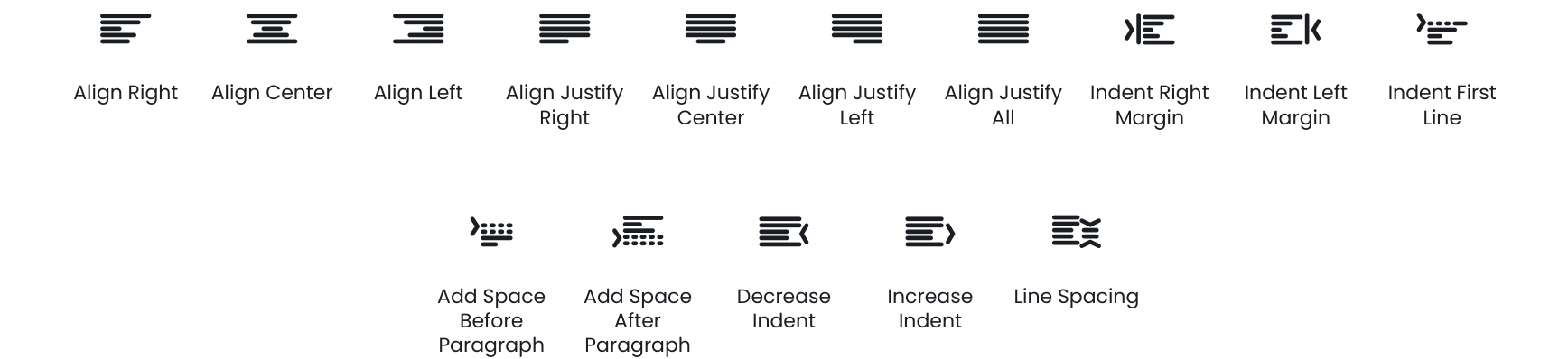 Alignment icons