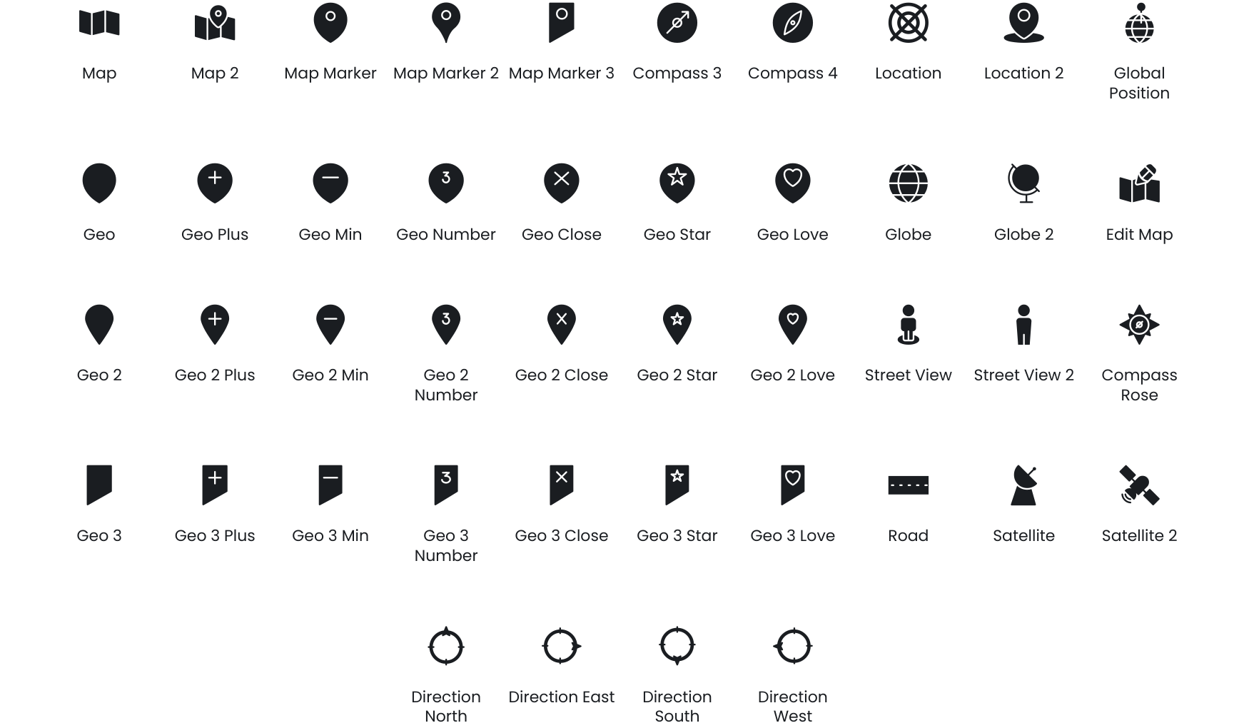 Maps and Locations icons