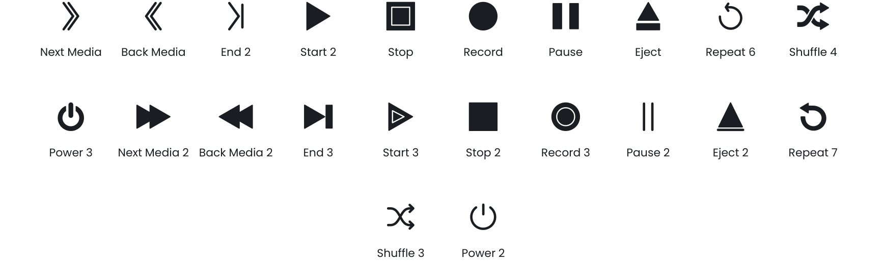 Media Control icons