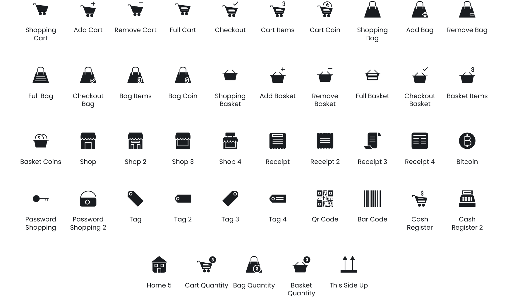 Shopping & E-commerce icons