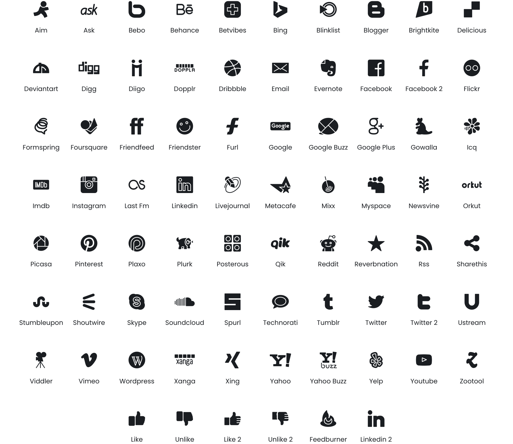 Social Media icons