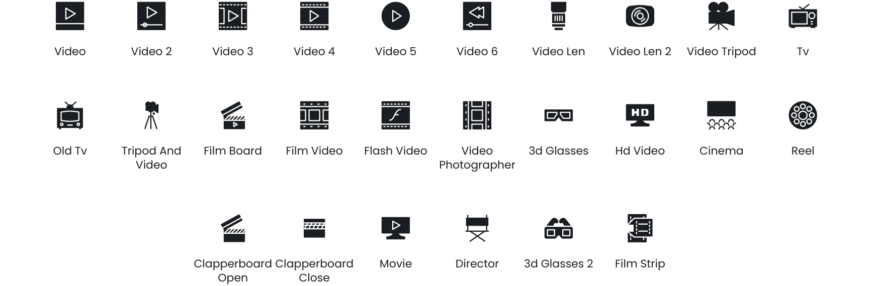 Videos icons